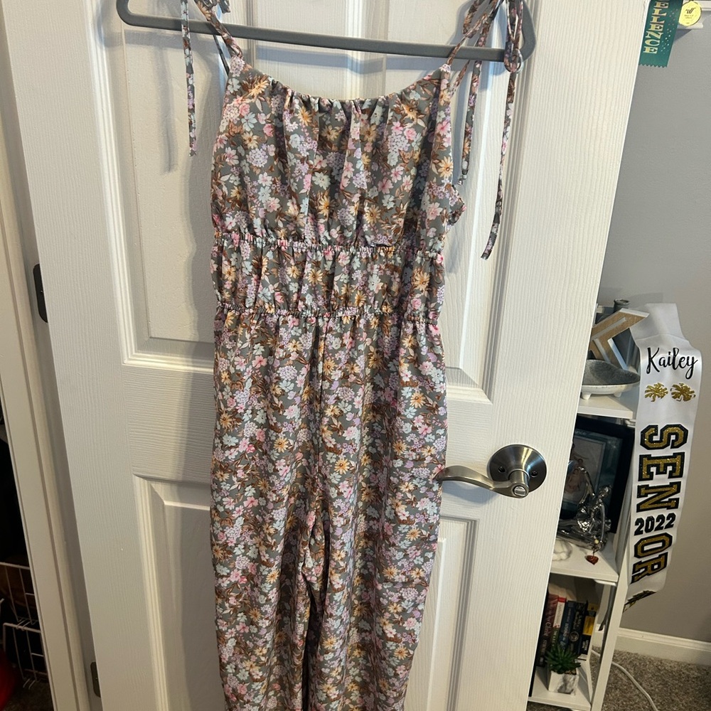 As U Wish Floral Jumpsuit